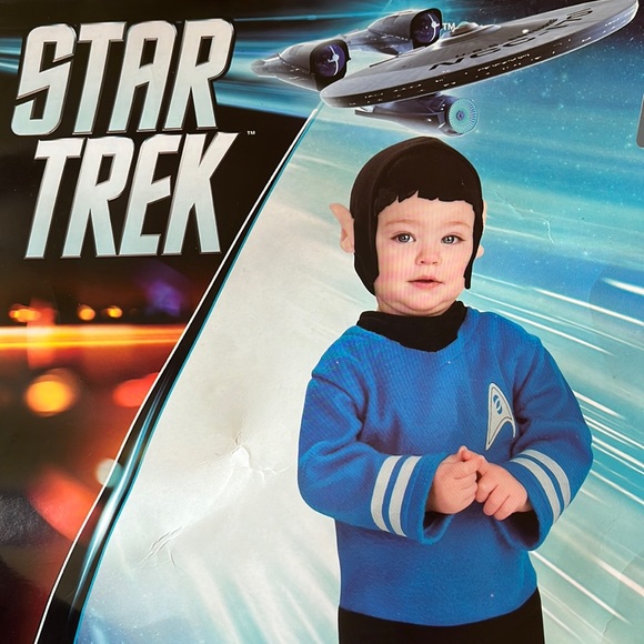 STAR TREK SPOCK Halloween Costume Body suit + hair/hat Ears Size Infant - 6-12 M - Picture 3 of 16